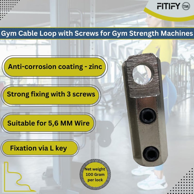 FITIFY Gym Machine Cable Lock Attachment Set with Safety Screw & L Key – Standard Size (Standard, 4) - Image 1