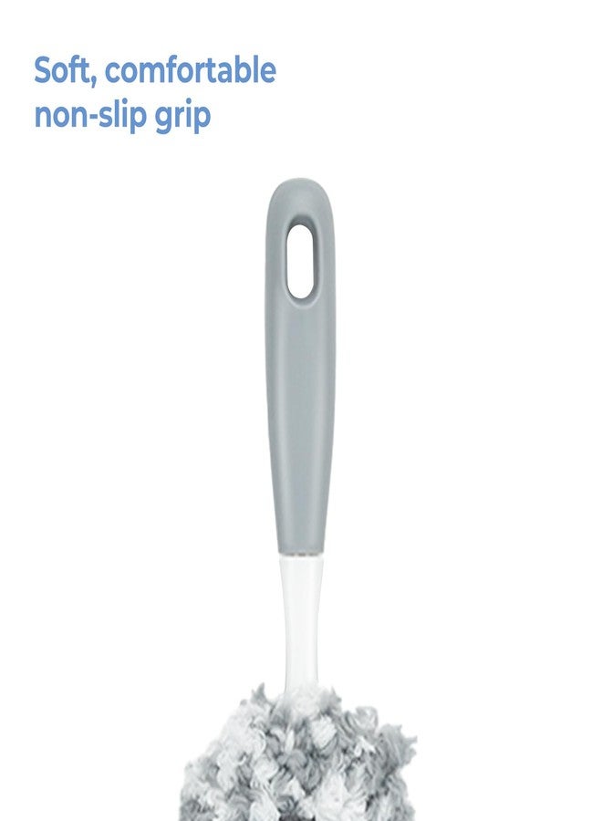 TrueYee Microfiber Duster with an Extra Washable and Reusable Duster Head, Microfiber Dusters for Household Cleaning, Gray - Image 4