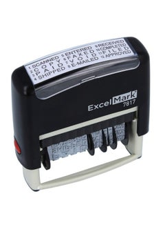ExcelMark 12 Phrase Self-Inking Date Stamp - 2" X 1/4" Impression - Black Ink (7817)  - Image 2