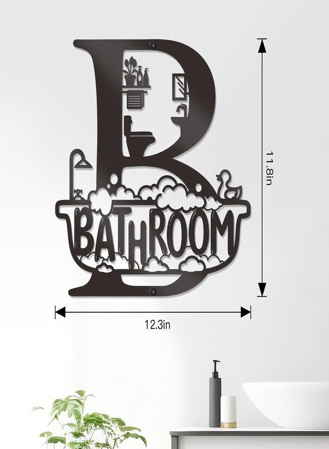 Bnesi Bathroom Wall Decor Modern Bathroom decor Metal Bathroom Wall Art Farmhouse Bathroom Sign Funny Bathroom Hanging Decor for Home (Modern) - Image 3