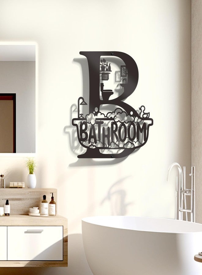 Bnesi Bathroom Wall Decor Modern Bathroom decor Metal Bathroom Wall Art Farmhouse Bathroom Sign Funny Bathroom Hanging Decor for Home (Modern) - Image 2
