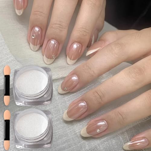Vonrui 2 Boxes Pearl Ice Mermaid Nail Glitter Powder Aurora Chameleon Powder Multi Chrome Nails Power Aurora Effect Iridescent Pigment Glitter Pearlescent Nail Art Glitters - Image 2