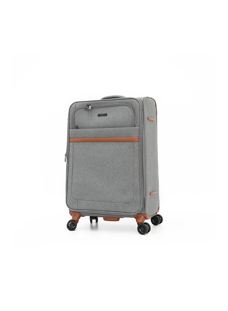 AMERICAN FLYER Softside Luggage Trolley Bag 3 Pieces Set,Grey (S-20",M-24",L-28")