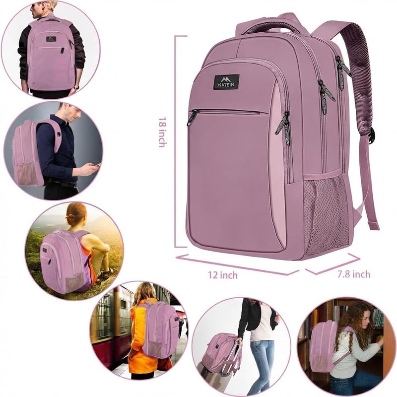 MATEIN Travel Laptop Backpack, Business Anti Theft Slim Sturdy Laptops Backpack with USB Charging Port, Water Resistant College Computer Bag Gift for Men & Women Teacher Fits 15.6 Inch Notebook - Image 3