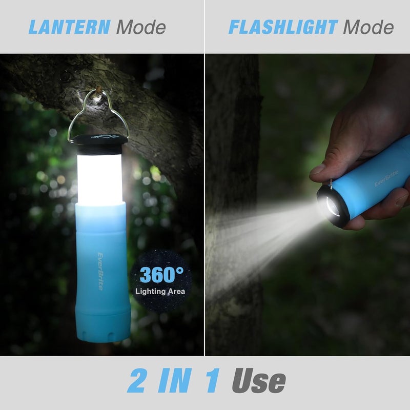Ever Brite 2-in-1 Mini Lanterns and Flashlights, Zoomable Flashlight Lantern Combo with 3 Modes, Camping Essentials, 2PC Battery Powered Lantern for Hurricane, Hiking, Home, Emergency - Image 3