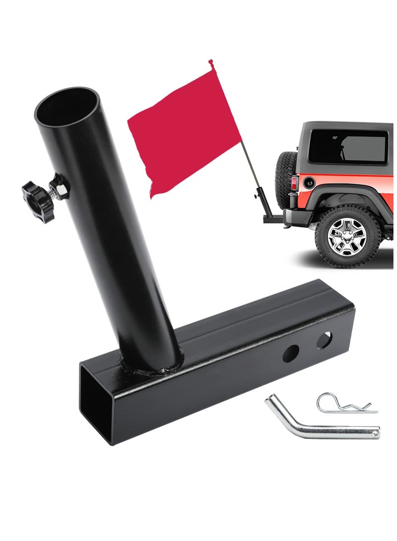 Excefore Hitch Flag Pole Holder, Flagpole Hitch Mount, Car Angled Flag Pole Holder, Universal Fit for Standard 2 inches Hitch Receivers, for Truck, SUV, RV, Pickup, Camper - Image 1