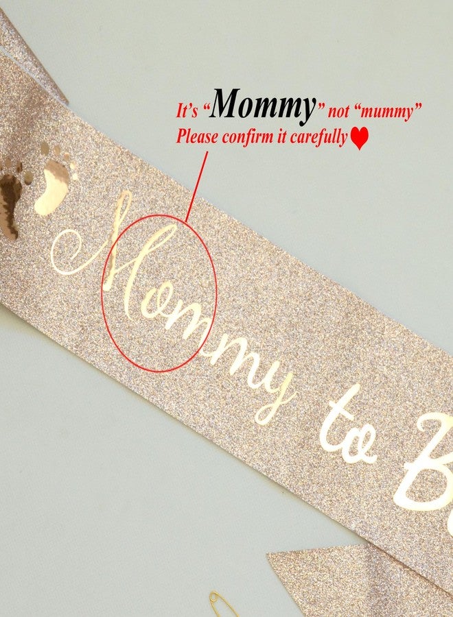 لوويجز وشاح "مامي تو بي" من لويجز، ذهبي وردي، مثالي لحفلات استقبال المولود الجديد. استمتعي بزينة حفل استقبال مولودك الجديد، وهدايا للأمهات، ومناسب للكشف عن جنس المولود، والترحيب بالمولود الجديد (ذهبي وردي). - Image 5