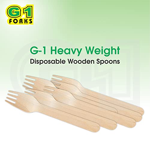 G1 G 1 Spoons | Bio-Degradable | Disposable | Wooden Spoons | 140 mm | 100 Pieces | Forks | 140 mm | 100 Pieces - Image 5