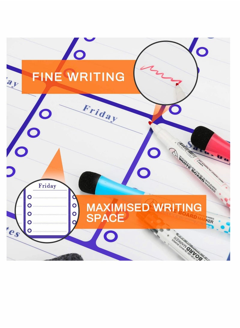 KASTWAVE Meal Planner Magnetic Weekly Planner Whiteboard, Fridge Whiteboard A3 Dry Wipe Magnetic Calendar Ideal as a Study Planning, Exams, Memo Board, Shopping List, Calendar, Homework Planner  - Image 2