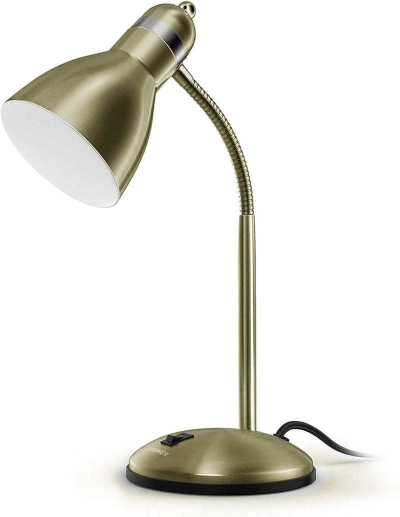 Le Power Metal Desk Lamp, Adjustable Goose Neck Table Lamp, Eye-Caring Study Desk Lamps for Bedroom, Study Room and Office (Bronze) - Image 1