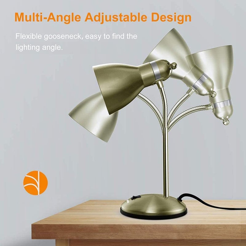 Le Power Metal Desk Lamp, Adjustable Goose Neck Table Lamp, Eye-Caring Study Desk Lamps for Bedroom, Study Room and Office (Bronze) - Image 5