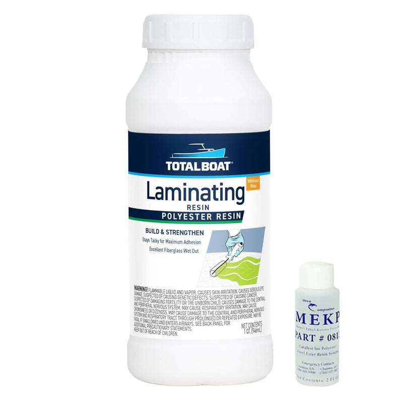 TotalBoat Polyester Laminating Resin - Marine Grade Fiberglass Resin and MEKP Catalyst for Layups and Repairs (Quart) - Image 1