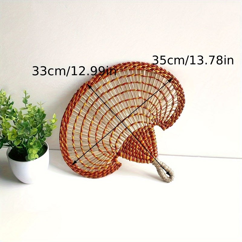 Blue Handcrafted Horn Shaped Fan 35x33 - Image 3