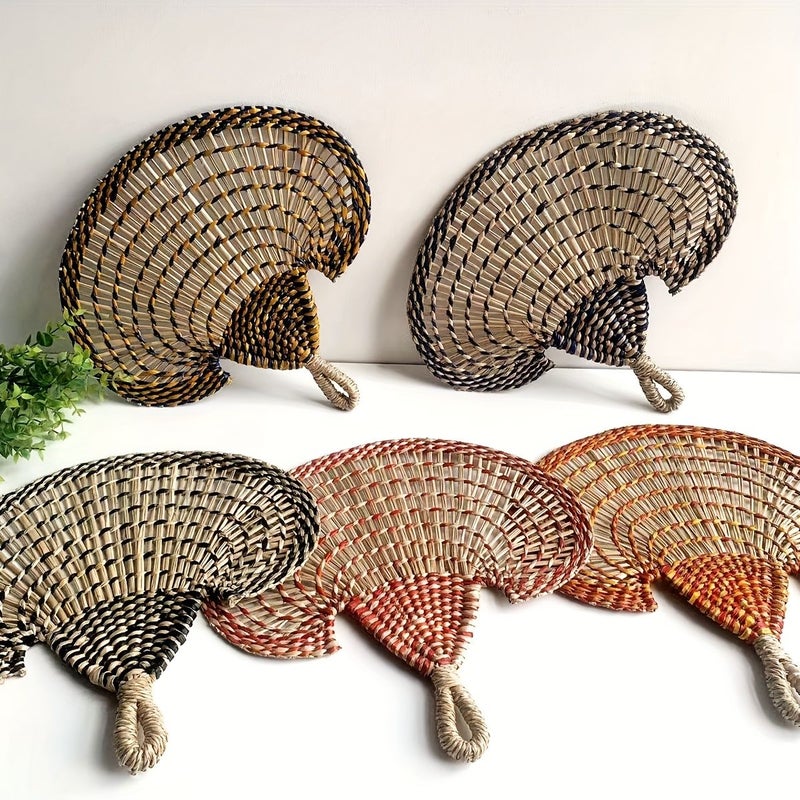 Blue Handcrafted Horn Shaped Fan 35x33 - Image 1