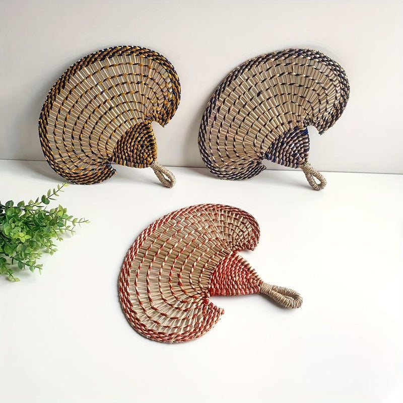 Blue Handcrafted Horn Shaped Fan 35x33 - Image 2