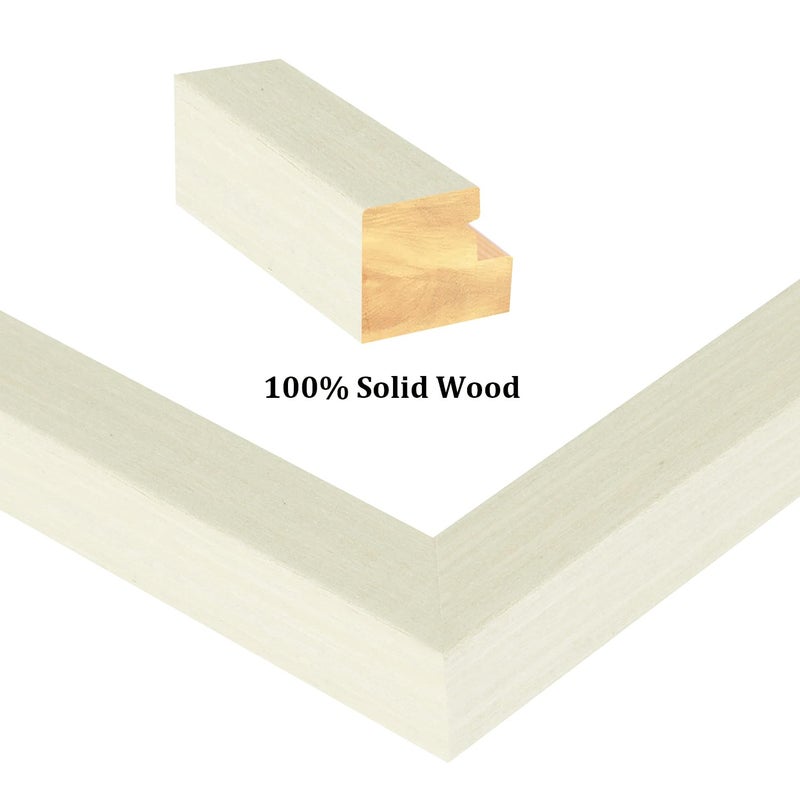 إطارات صور Egofine A4 مصنوعة من خشب صلب مع صور شاشة زجاجية 4x6/6x8 مع حصيرة أو A4 بدون مجموعة حصيرة من 4 للطاولة والجدار البيج البيج - Image 2