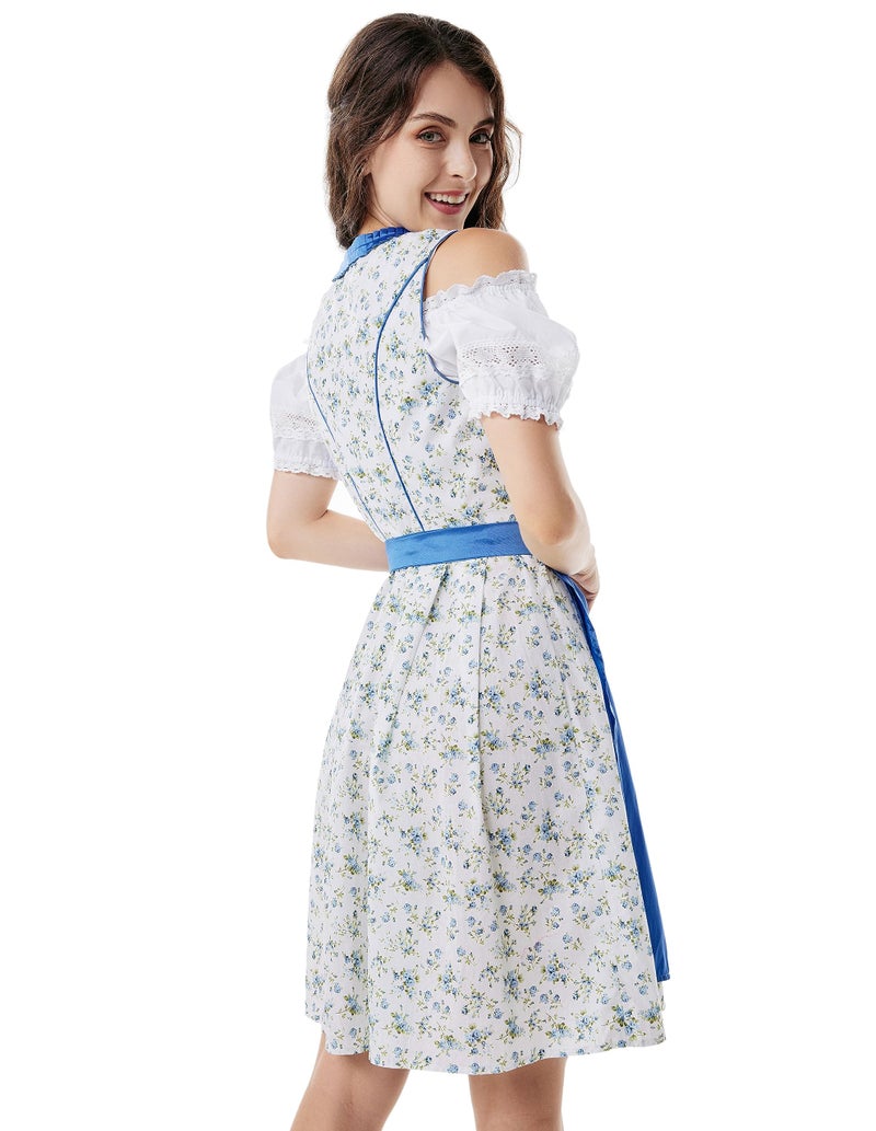 Scarlet Darkness Womens German Dirndl Dress Bavarian Oktoberfest Carnival Costume Bright Blue XXL - Image 5