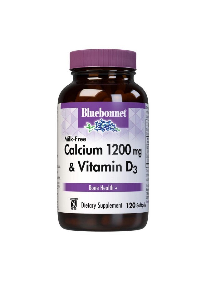 Bluebonnet مكمل غذائي خالي من الحليب كالسيوم 1200 ملجم بالإضافة إلى فيتامين د3 400 وحدة دولية فعالية عالية أقصى امتصاص عظام قوية وصحية ومكمل غذائي لدعم صحة المناعة خالٍ من الجلوتين خالي من منتجات الألبان 120 كبسولة هلامية - Image 2