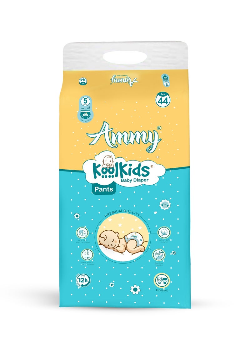 Ammy Ammy Koolkids Baby Diaper Pants, XL Size (44 Count), Rash Free Diaper Pants for Babies, Super Soft, Super Flexi Smart Fit-System (9-14kg)  - Image 1