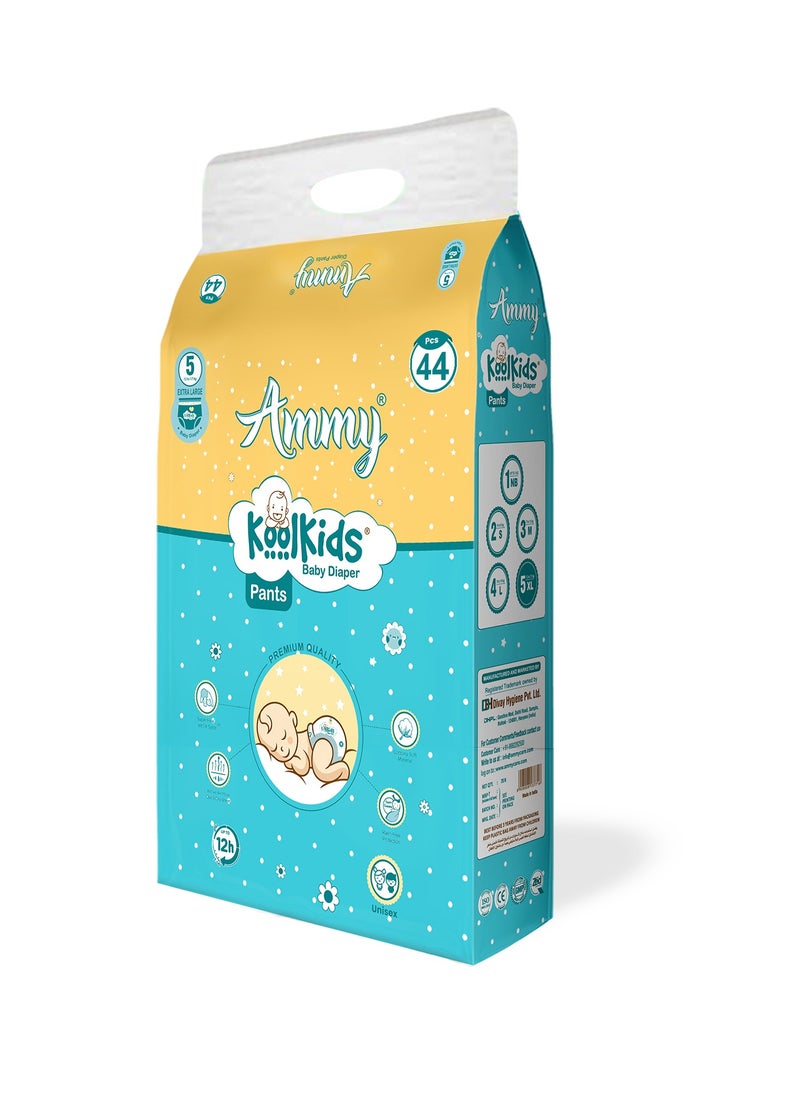 Ammy Ammy Koolkids Baby Diaper Pants, XL Size (44 Count), Rash Free Diaper Pants for Babies, Super Soft, Super Flexi Smart Fit-System (9-14kg)  - Image 3