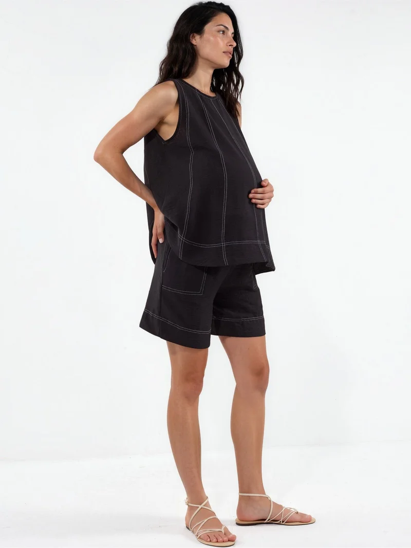 Hiccup Black Stitch Detail Relax Fit Co-ord Set for Women | Best Price UAE
