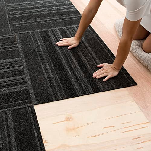 Mohawk Home 24" x 24" Indoor/Outdoor 0.25" Pile Height, Peel and Stick Carpet Tile, Black Polyester, (15 Tiles) (60 sqft/Box) - Image 4