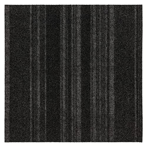 Mohawk Home 24" x 24" Indoor/Outdoor 0.25" Pile Height, Peel and Stick Carpet Tile, Black Polyester, (15 Tiles) (60 sqft/Box) - Image 3