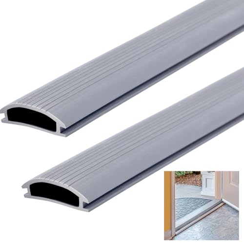 Sacubee 2 Pcs 36 Inch Vinyl Replacement Insert for Adjustable Height Aluminum Thresholds with Seals 1516 x 38 Vinyl Replacement Insert for Front Under Door Weather Stripping Seal Exterior Gray - Image 1