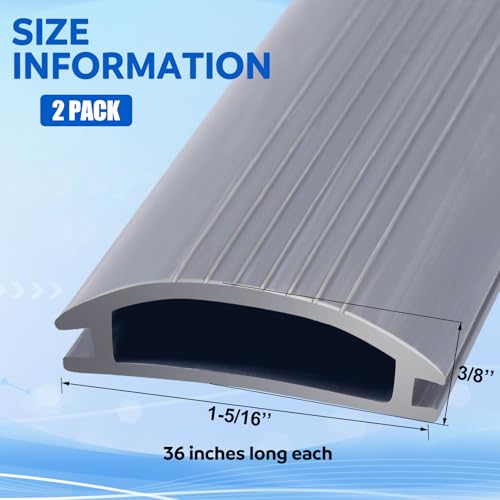 Sacubee 2 Pcs 36 Inch Vinyl Replacement Insert for Adjustable Height Aluminum Thresholds with Seals 1516 x 38 Vinyl Replacement Insert for Front Under Door Weather Stripping Seal Exterior Gray - Image 3
