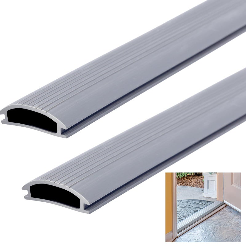 Sacubee 2 Pcs 36 Inch Vinyl Replacement Insert for Adjustable Height Aluminum Thresholds with Seals 1516 x 38 Vinyl Replacement Insert for Front Under Door Weather Stripping Seal Exterior Gray - Image 2