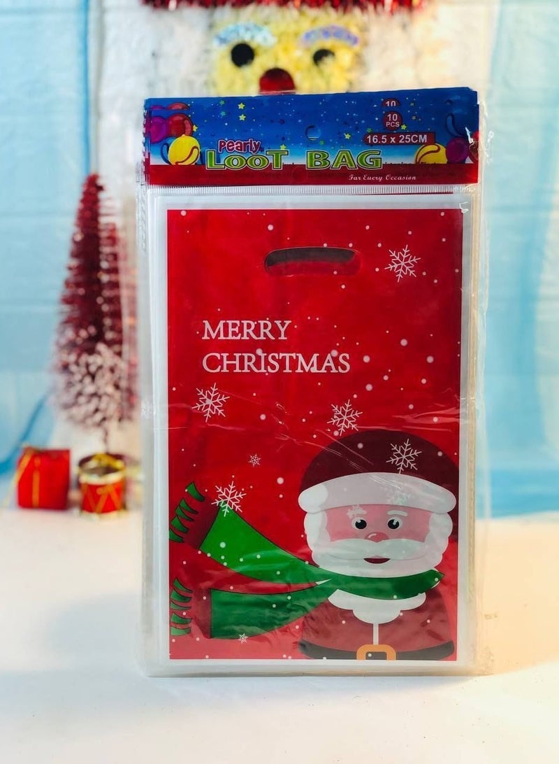 Christmas 2025 Printed Christmas bags Heavy material Package bag: 10 pieces Size: 16.5*25 cm  - Image 1