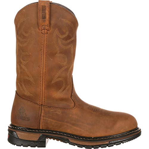 ROCKY Original Ride Branson Roper Waterproof Western Boots, Aztec Crazy Horse, Size 15(ME) - Image 2