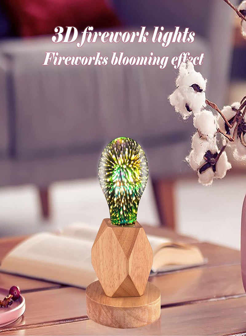 Zikra Firework Light Bulb, 3D Fireworks Effect LED Light Bulb Smart Bulbs Multicolor Decorative Ceiling Light Bulb for Party Bedroom Festival Home Disco, E27 4.5W, for Home, Party, Bedroom (2 PCS) - Image 4
