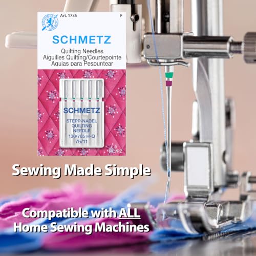 SCHMETZ Quilting Needles - Size 75/11, 5-Needle Cards, Box of 100 Needles - Image 2