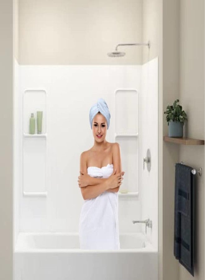 Relax Microfiber Hair Towel Wrap (Pack of 3) - Super Absorbent Anti Frizz Fast Drying Hair Turban for Curly Long Thick Hair Women’s Quick Dry Bath & Head Cap with Button 10” x 26” Hair Plopping Towel (Blue) - Image 2