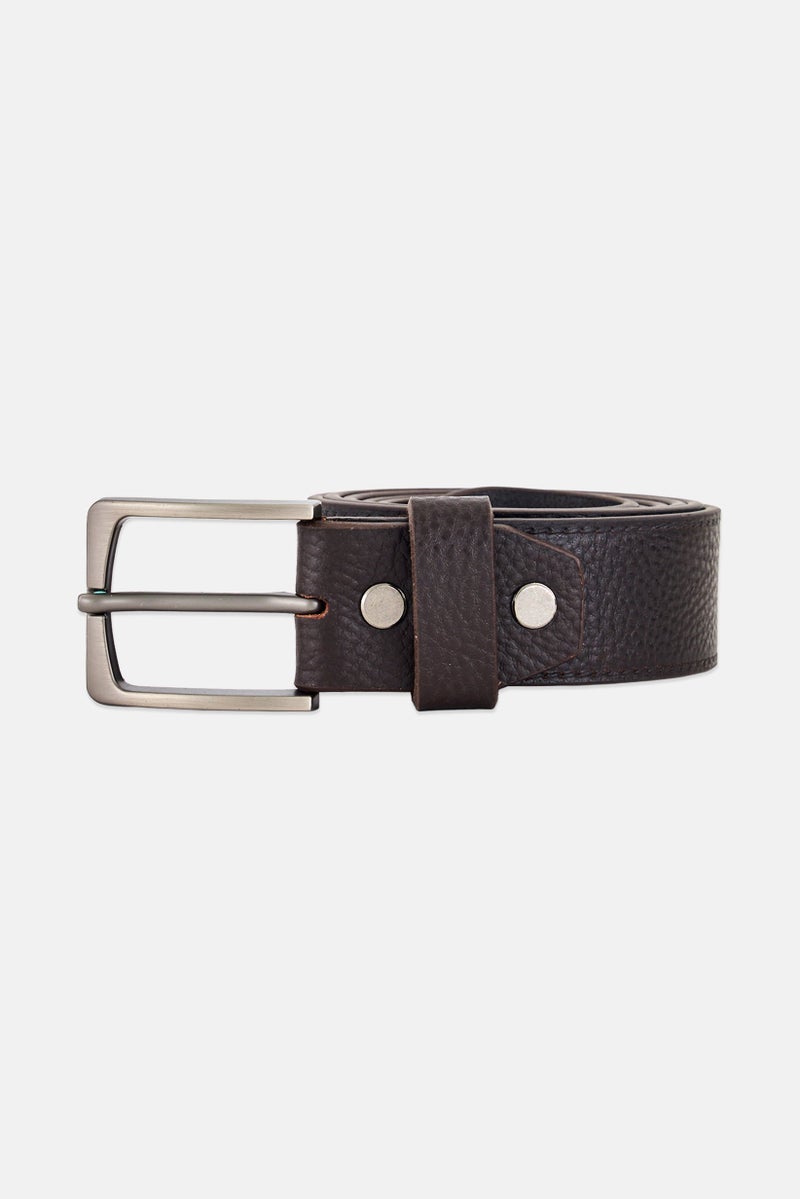 Aeropostale Men Genuine Leather Semi Formal Pin Buckle Belt, Brown - Image 1