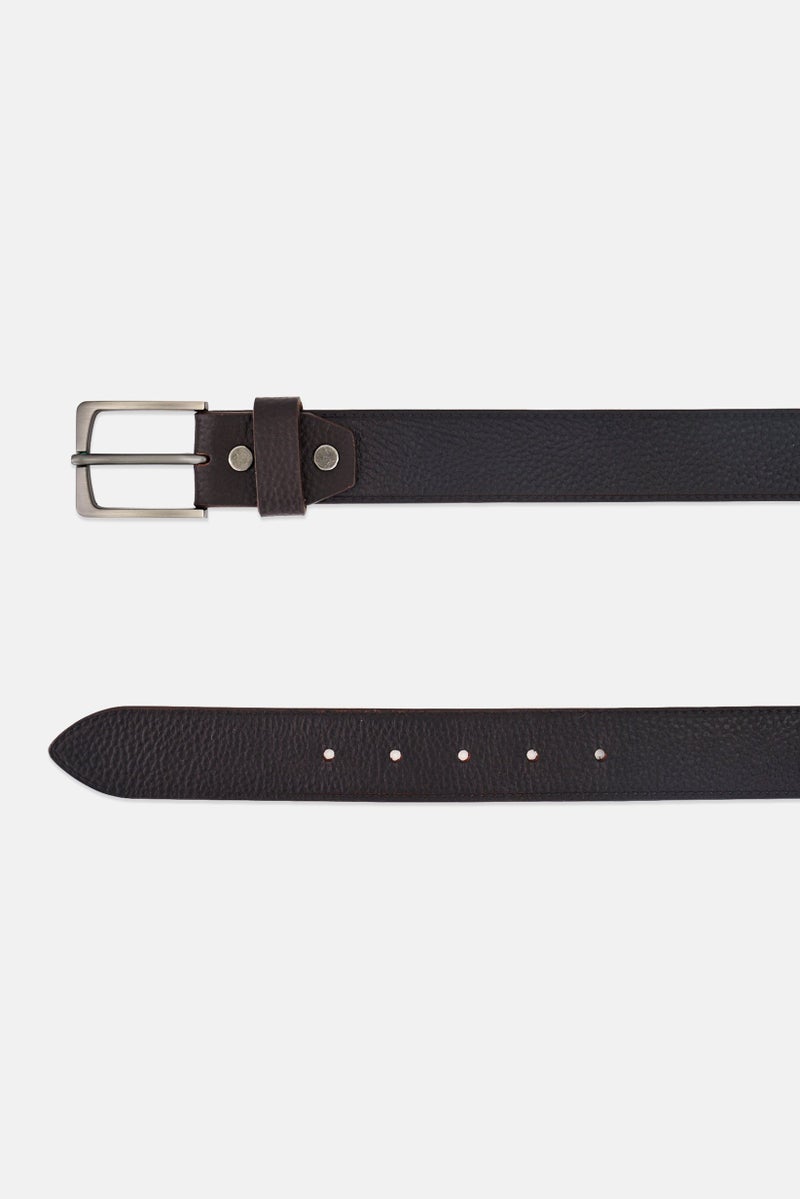 Aeropostale Men Genuine Leather Semi Formal Pin Buckle Belt, Brown - Image 2