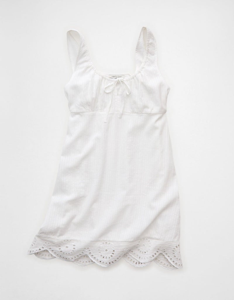 American Eagle AE Scoop Neck Embroidered Mini Dress - Image 1