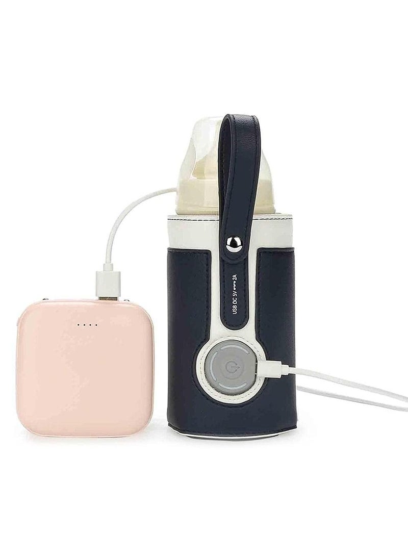 Generic Portable Bottle Warmer, with 3 Temperature Control, Travel Smart Insulation Milk Bottle Cover Bag, USB Baby Bottle Warmer for Breastmilk or Formula for Travel and Other Outdoor Activities  - Image 1