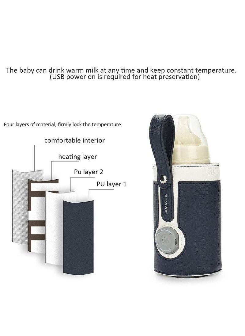 Generic Portable Bottle Warmer, with 3 Temperature Control, Travel Smart Insulation Milk Bottle Cover Bag, USB Baby Bottle Warmer for Breastmilk or Formula for Travel and Other Outdoor Activities  - Image 2