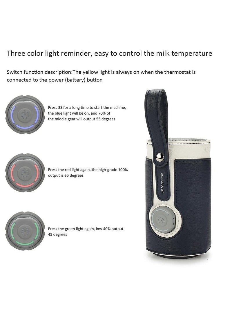 Generic Portable Bottle Warmer, with 3 Temperature Control, Travel Smart Insulation Milk Bottle Cover Bag, USB Baby Bottle Warmer for Breastmilk or Formula for Travel and Other Outdoor Activities  - Image 5