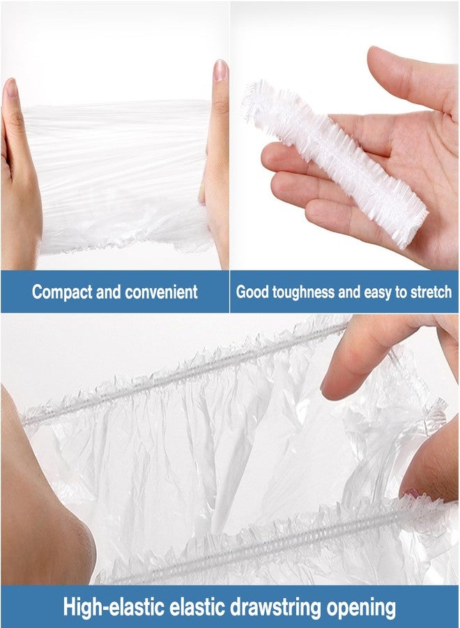WAONIQ 100PCS Disposable Shower Caps, Thick Waterproof Transparent Hair Caps for Women & Men,Clear Plastic Bath Caps for Home, Salon, Hotel, Travel, Deep Conditioning, Hair Care, Food Service - Image 3