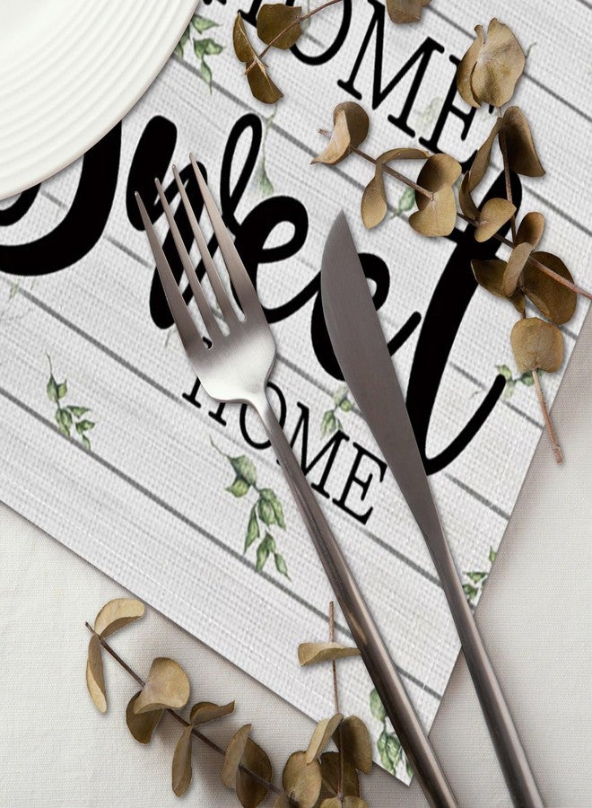 CSFOTO Housewarming Placemat Set of 4 Home Sweet Home Watercolor Wildflower Spring Farmhouse Kitchen Decorative Placemat 18x12 Inch Vintage Plank Vase Placemat for Outdoor Party Table Decoration - Image 5