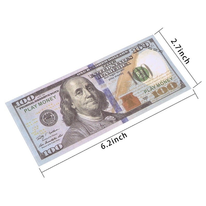 300PCS Prop Money Dollars Replica Dollar Bill Fake Play Money Souvenir Banknote Pretend Dollar Bills for Home Party Movie Advertising Novelty Props Game Gift - Image 2