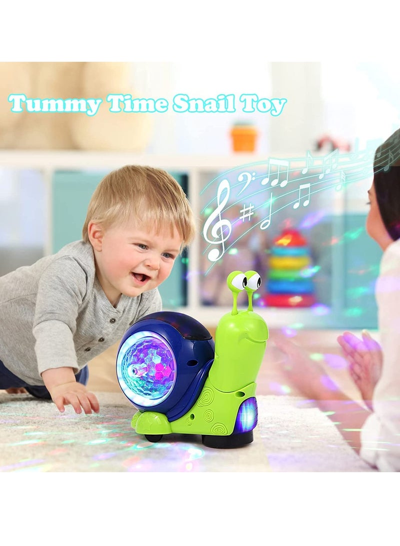 SYOSI Crawling Snail Baby Toy, Kids Musical Snail Interactive Toy with Sensor Obstacle Avoidance, Musical Light up Crawling Toys, Early Learning Educational Toys for 6 9 12 Months Kids Infants Baby - Image 2