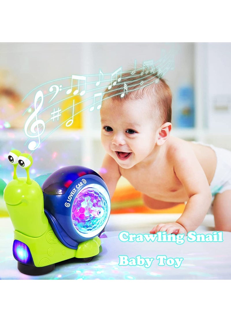SYOSI Crawling Snail Baby Toy, Kids Musical Snail Interactive Toy with Sensor Obstacle Avoidance, Musical Light up Crawling Toys, Early Learning Educational Toys for 6 9 12 Months Kids Infants Baby - Image 5