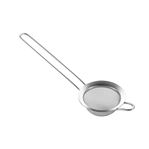 SUNWUKIN 304 Stainless Steel 3.15 inch Fine Mesh Strainers for Kitchen, Colander-Skimmer with Handle, Sieve Sifters for Food, Tea, Rice, Oil, Noodles, Fruits, Vegetable 3inch - Image 1