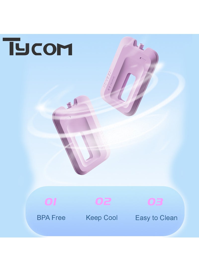 TYCOM - Tycom Ice Packs for Lunch Box Reusable Ultra Thin Freezer Packs Long Lasting for Coolers. Cooler Bag for Work School Picnic or Camping Keep Food Fresh 260ml 2 Pack - Image 1