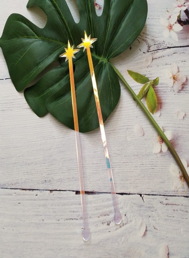 XIAOYUE Pack of 20 North Star Stir Sticks, Cocktail Drink Stir Sticks, Acrylic Mad Men Style Drink Stirrers for Party Decorations (Rainbow) - Image 3