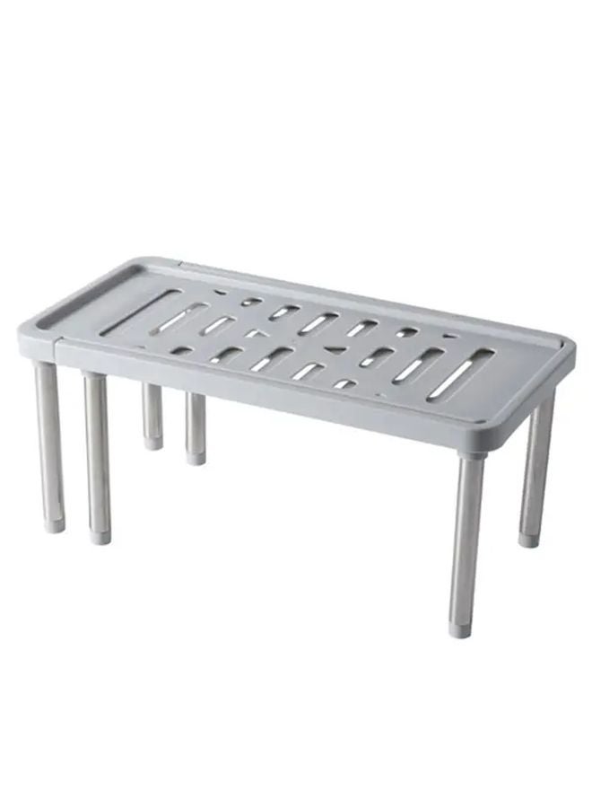 White Expandable Kitchen Cabinet Organizer Shelf PP Material Space Saving For Pantry Countertop - Image 4